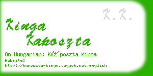 kinga kaposzta business card